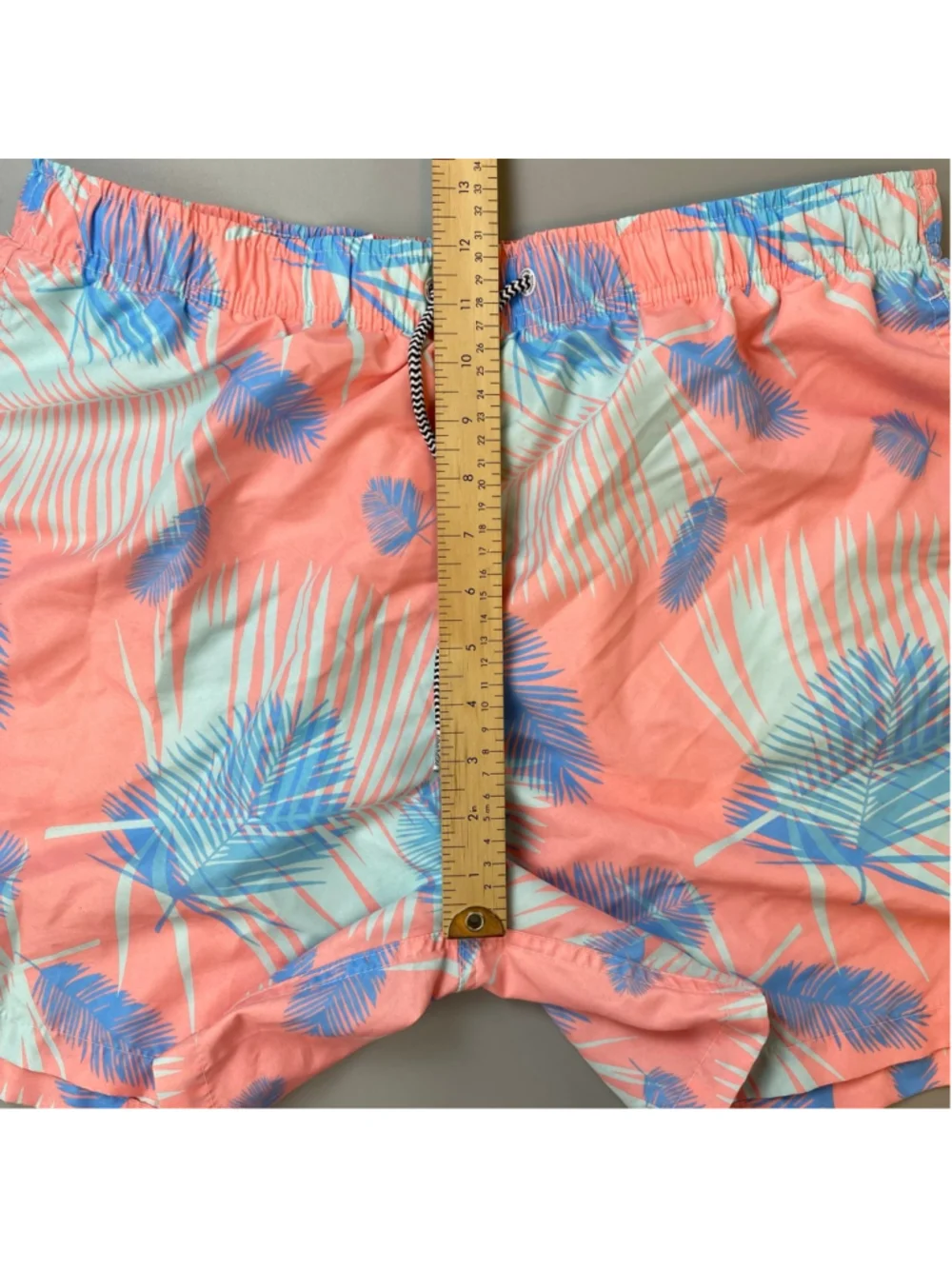 Boardies Swim Trunks Mens XL Pink Blue Palm Coastal Beach California Preppy